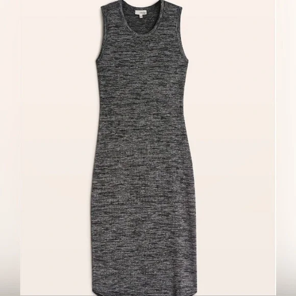 Wilfred Sleeveless Heathered Midi Dress in Charcoal - Picture 2 of 9